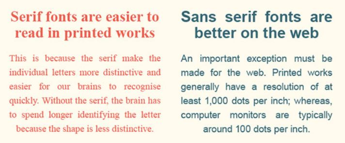 Serif vs Sans Serif