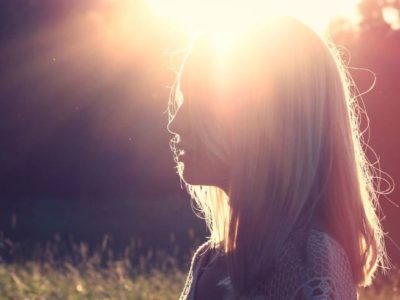 sunlight touching the girl's head