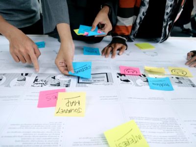 content mapping using sticky notes