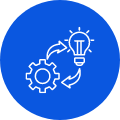 cog and light bulb icon